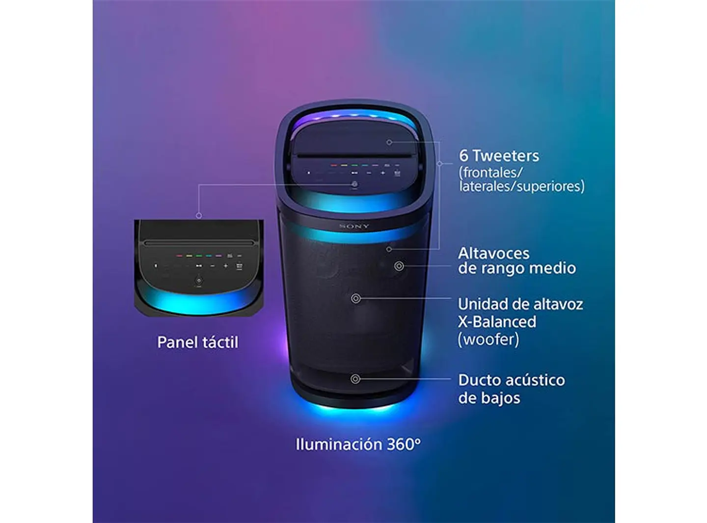 PARLANTE BLUETOOTH SONY SRS-XV900/B SRS-XV900 7