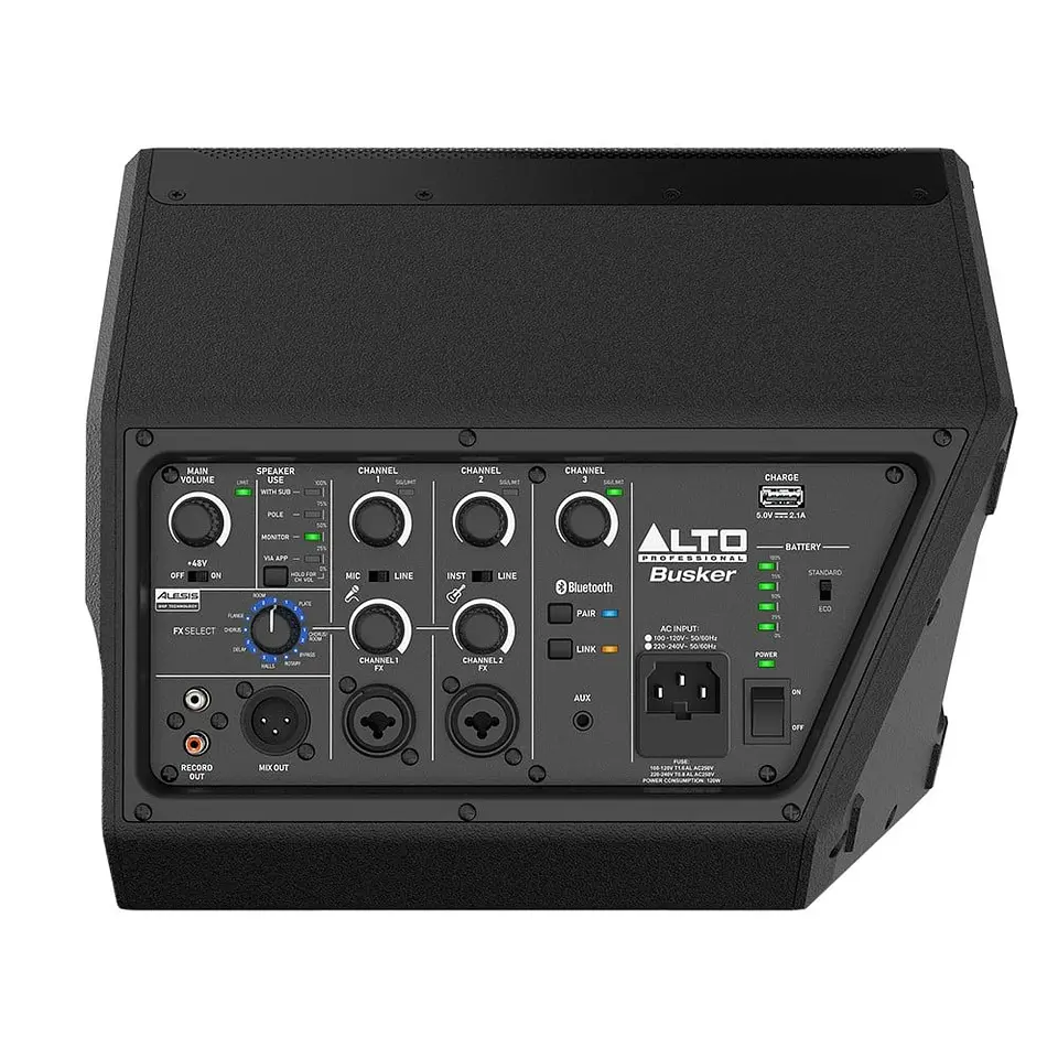 PARLANTE PORTATIL RECARGABLE 200W BUSKER ALTO PROFESIONAL 4