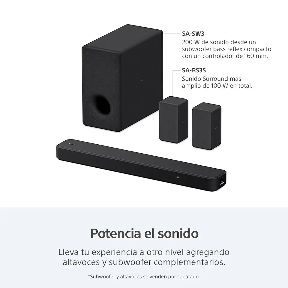 BARRA DE SONIDO DE 3.1 CANALES DOLBY ATMOS HT-S2000 3