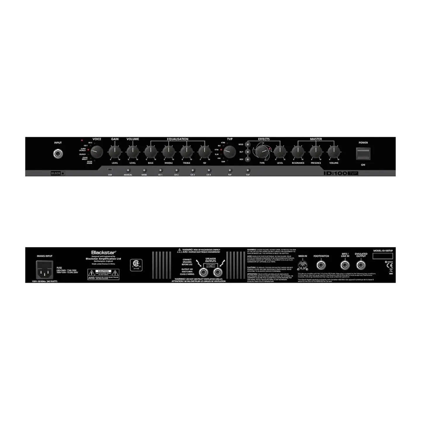 AMPLIFICADOR CABEZAL GUITARRA ELÉCTRICA ID:100TVP 100W USB 3