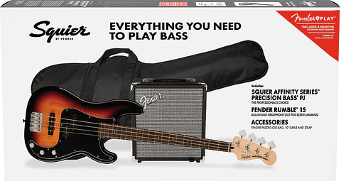 PACK SQUIER BAJO ELÉCTRICO PRECISION BASS PJ AFFINITY