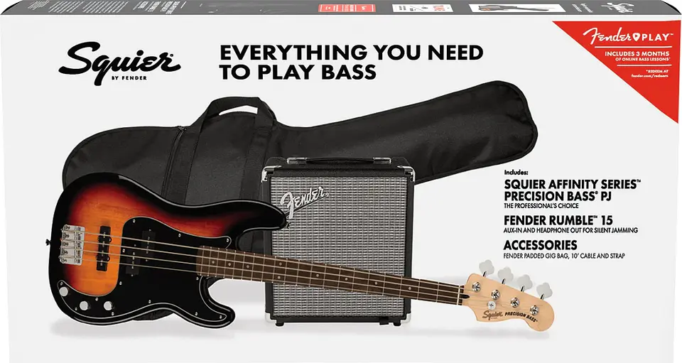 PACK SQUIER BAJO ELÉCTRICO PRECISION BASS PJ AFFINITY 2