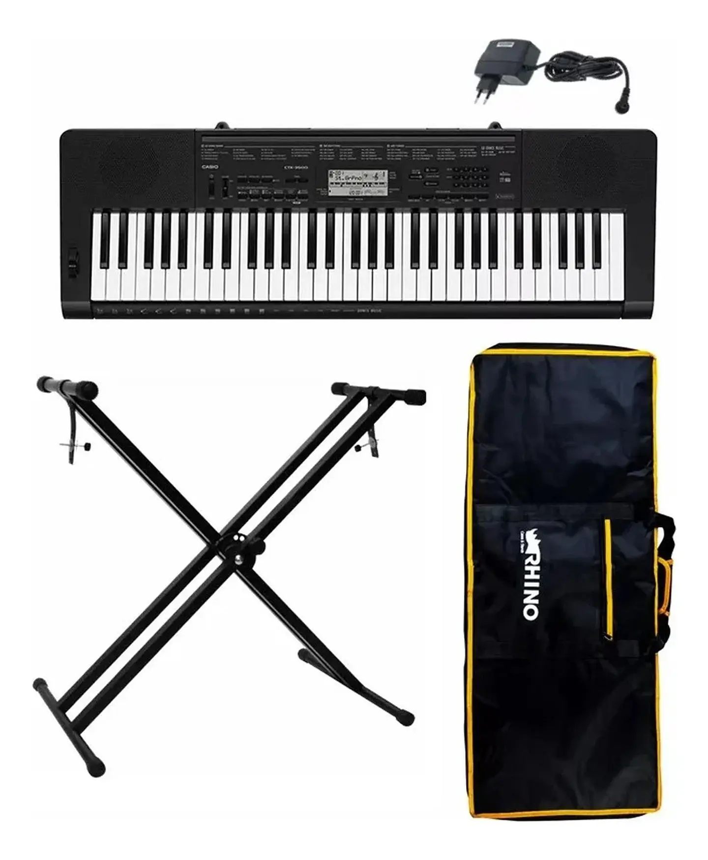 PACK CASIO TECLADO + ATRIL Y FUNDA ACOLCHADA RHINO CTK-3500 1