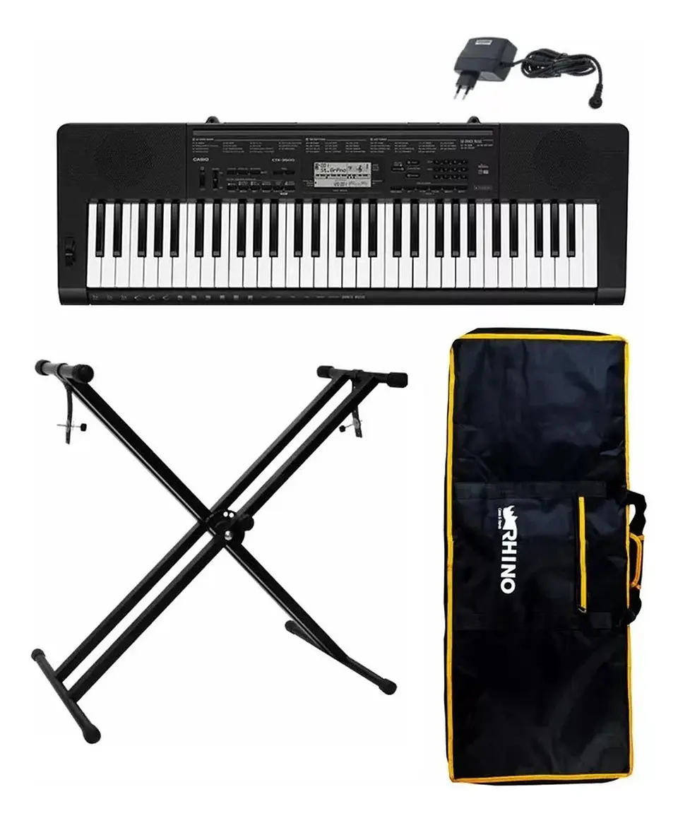 PACK CASIO TECLADO + ATRIL Y FUNDA ACOLCHADA RHINO CTK-3500 1