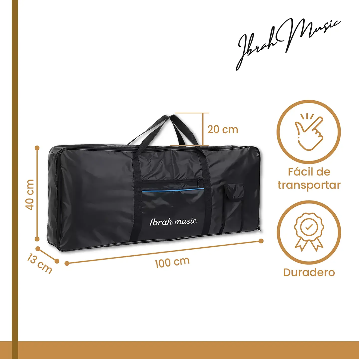 TECLADO IBRAH MUSIC MUSICAL 61 TECLAS IBRAH PIANO + FUNDA + ATRIL 3