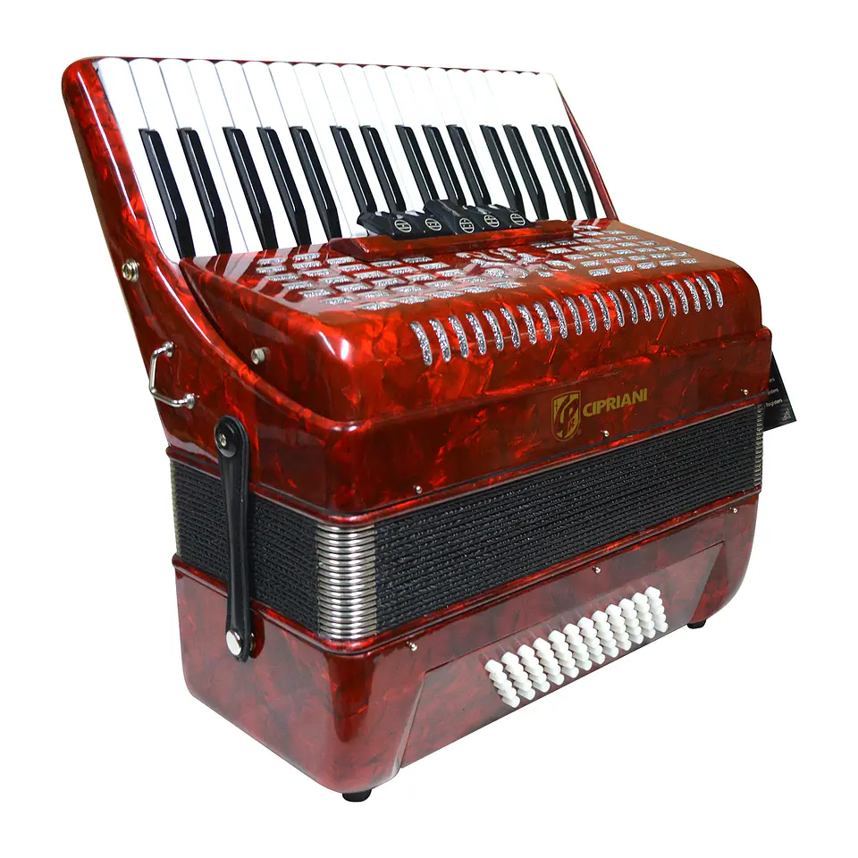 ACORDEÓN CIPRIANI 60 BAJOS 5 REGISTROS ROJA CPA-60-5RD 3