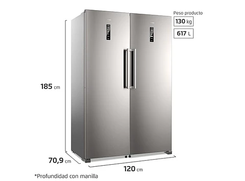 REFRIGERADOR FENSA BOTTOM FREEZER NO FROST TWIN RTI4S + CONGELADOR TWIN FTI4S