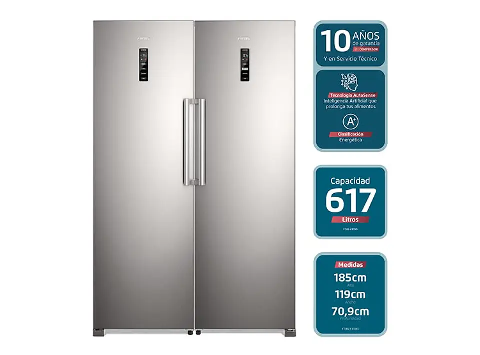 REFRIGERADOR FENSA BOTTOM FREEZER NO FROST TWIN RTI4S + CONGELADOR TWIN FTI4S 7