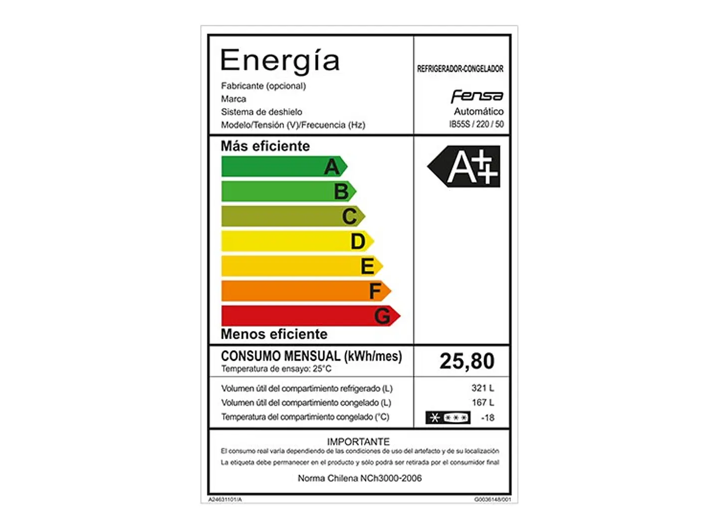 REFRIGERADOR FENSA BOTTOM FREEZER NO FROST 488 L IB55S 8