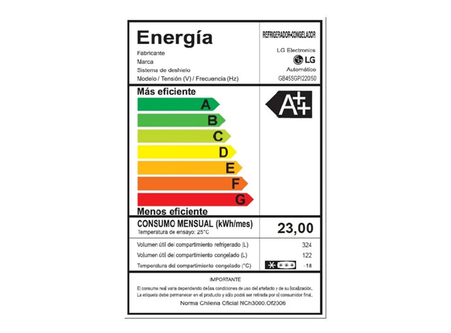 REFRIGERADOR LG BOTTOM FREEZER NO FROST 446 L DOOR COOLING GB45SGP 11