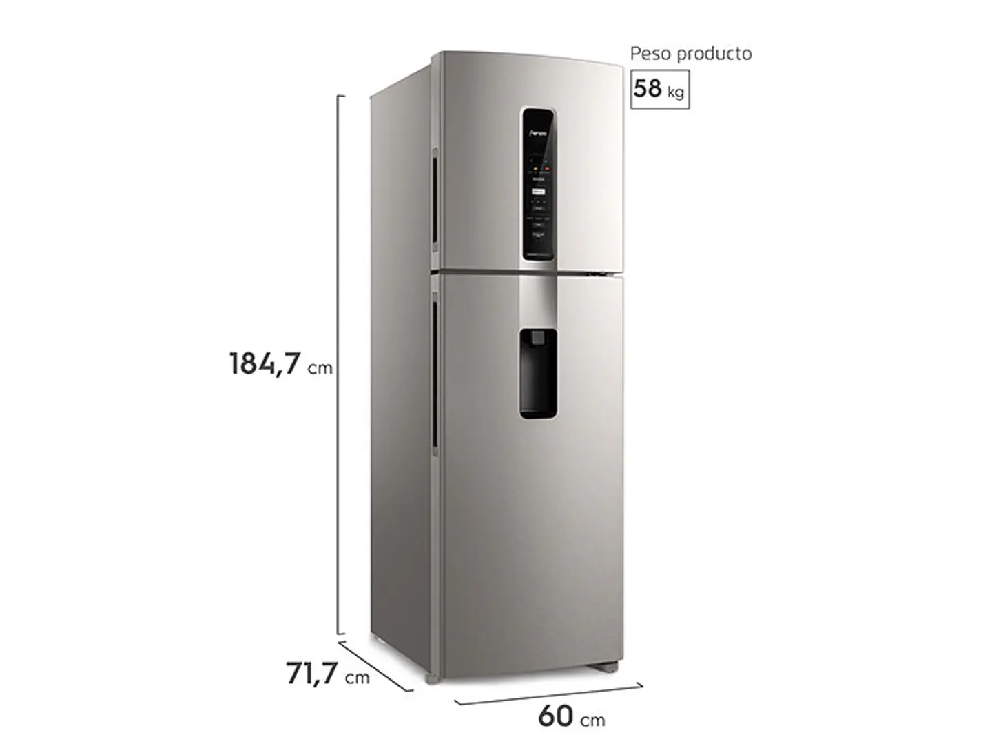 REFRIGERADOR FENSA TOP FREEZER NO FROST 409 L IW45S SILVER 5