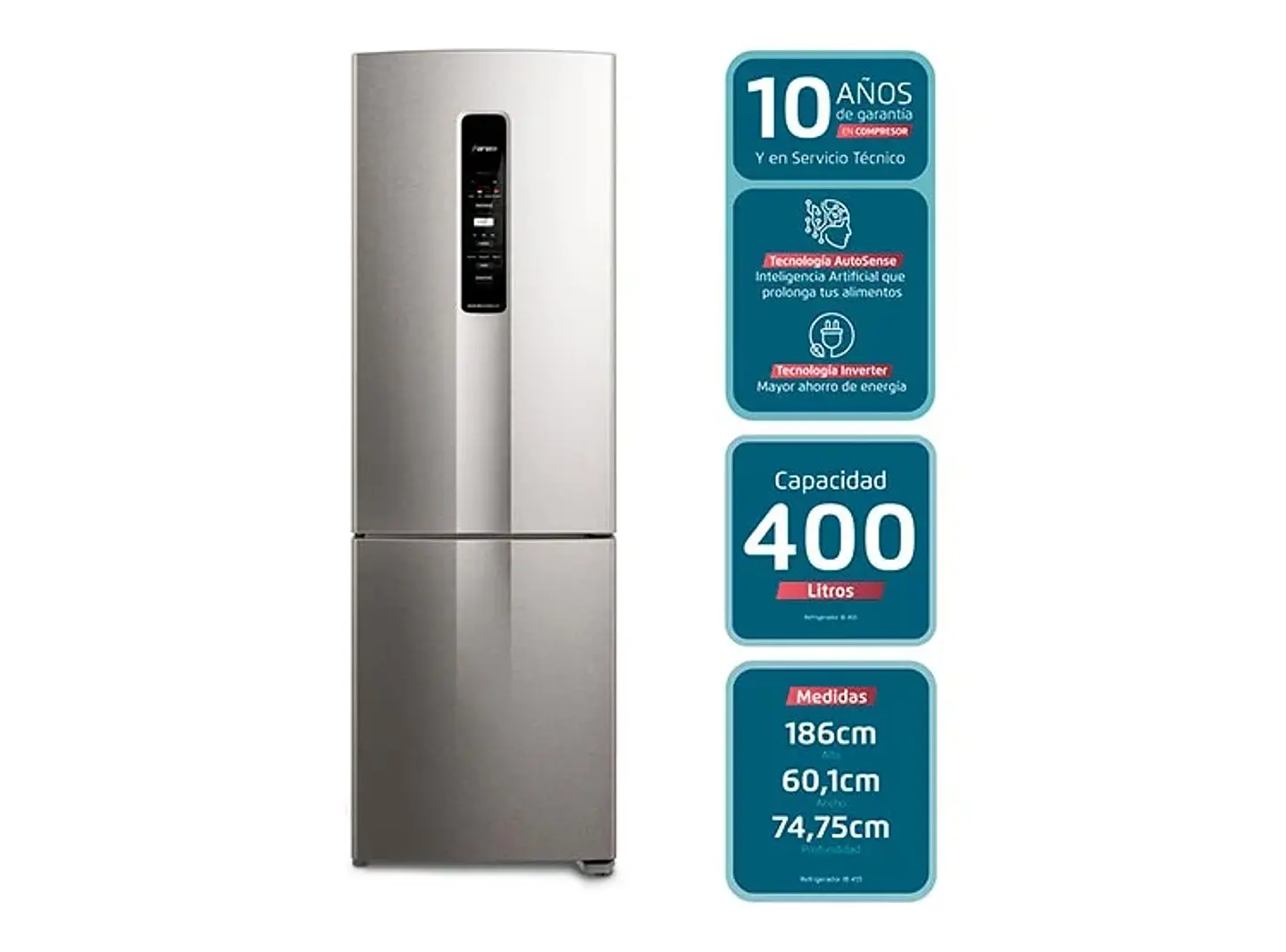 REFRIGERADOR FENSA BOTTOM FREEZER NO FROST 400 L IB45S 6