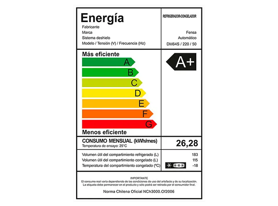 REFRIGERADOR FENSA TOP FREEZER MULTIDOOR DM64S 8