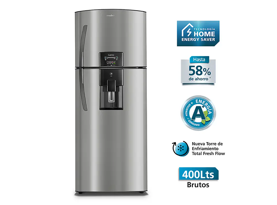 REFRIGERADOR MABE TOP FREEZER NO FROST 390 L RMP410FZUU NF BLACK S 2