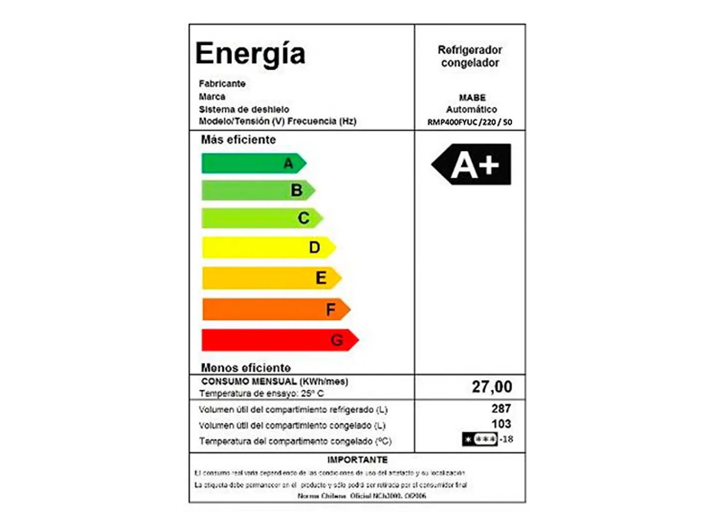 REFRIGERADOR MABE TOP MOUNT FREEZER NO FROST 400 L RMP400FYUC BLACK STEEL 9