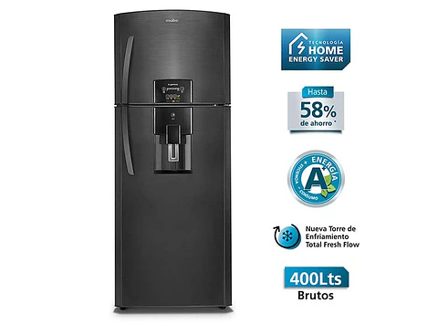 REFRIGERADOR MABE TOP FREEZER 400 L NF NEGRO