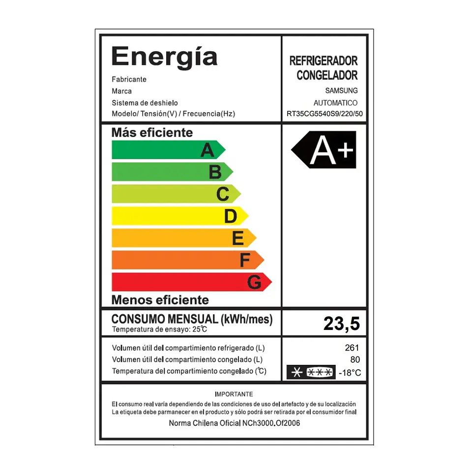 REFRIGERADOR TOP MOUNT FREEZER 341L SPACE MAX 9