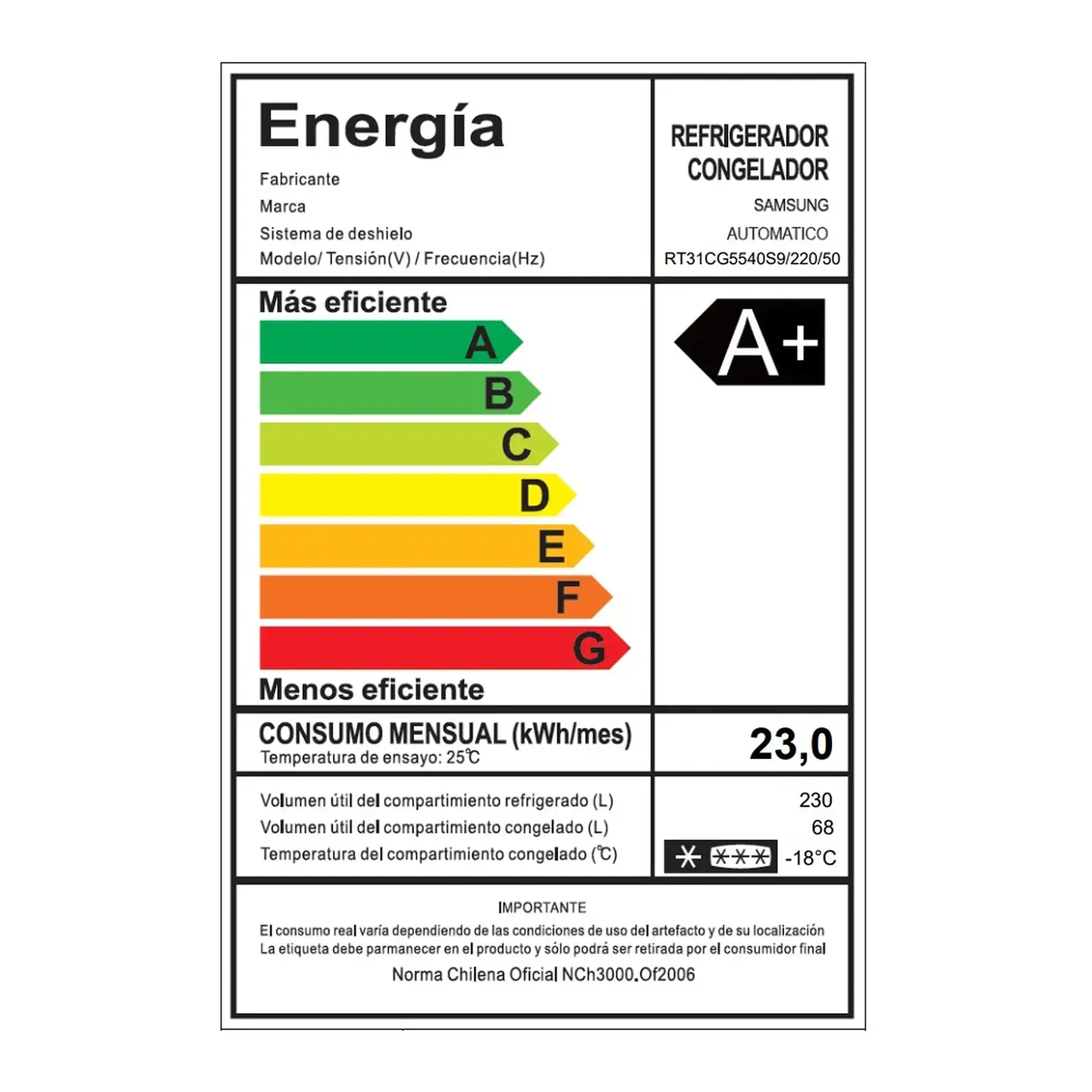 REFRIGERADOR TOP MOUNT FREEZER 298L SPACE MAX 9