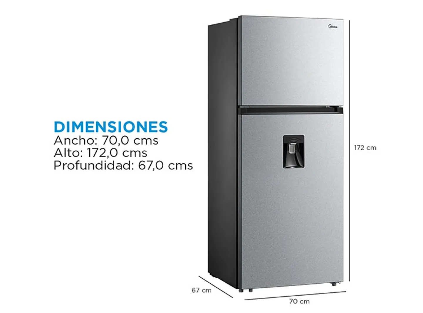 REFRIGERADOR MIDEA TOP FREEZER NO FROST 407 L TMF MDRT580MTE50 3