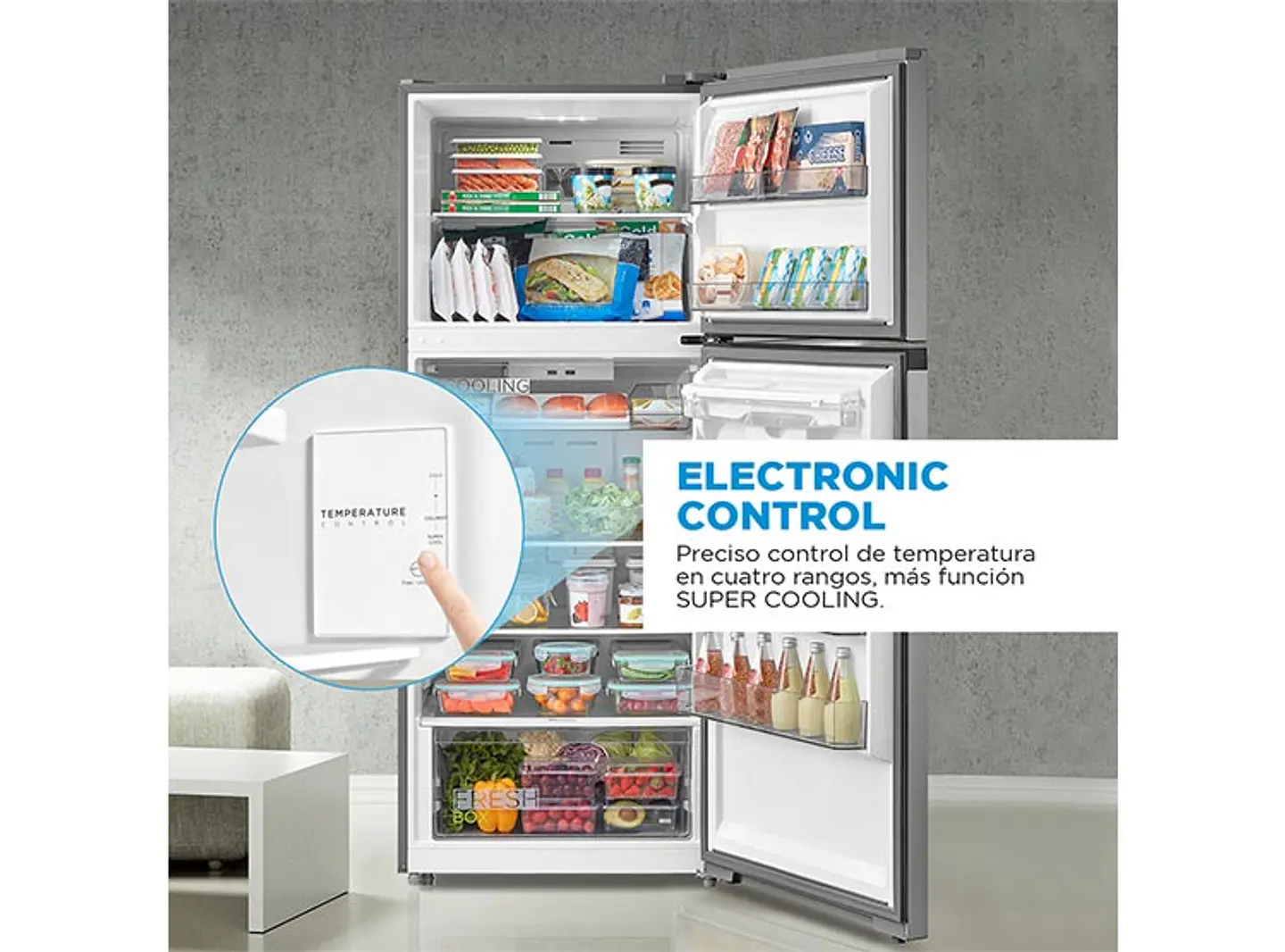 REFRIGERADOR MIDEA TOP FREEZER NO FROST 407 L TMF MDRT580MTE50 5