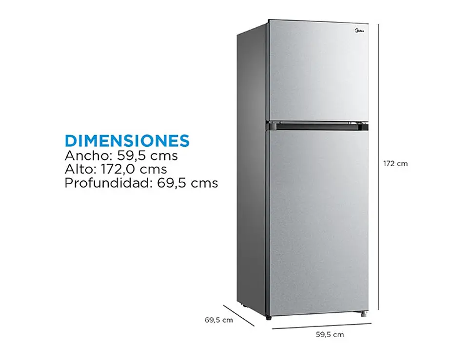 REFRIGERADOR MIDEA TOP FREEZER NO FROST 338 L TMF MDRT489MTE50 2