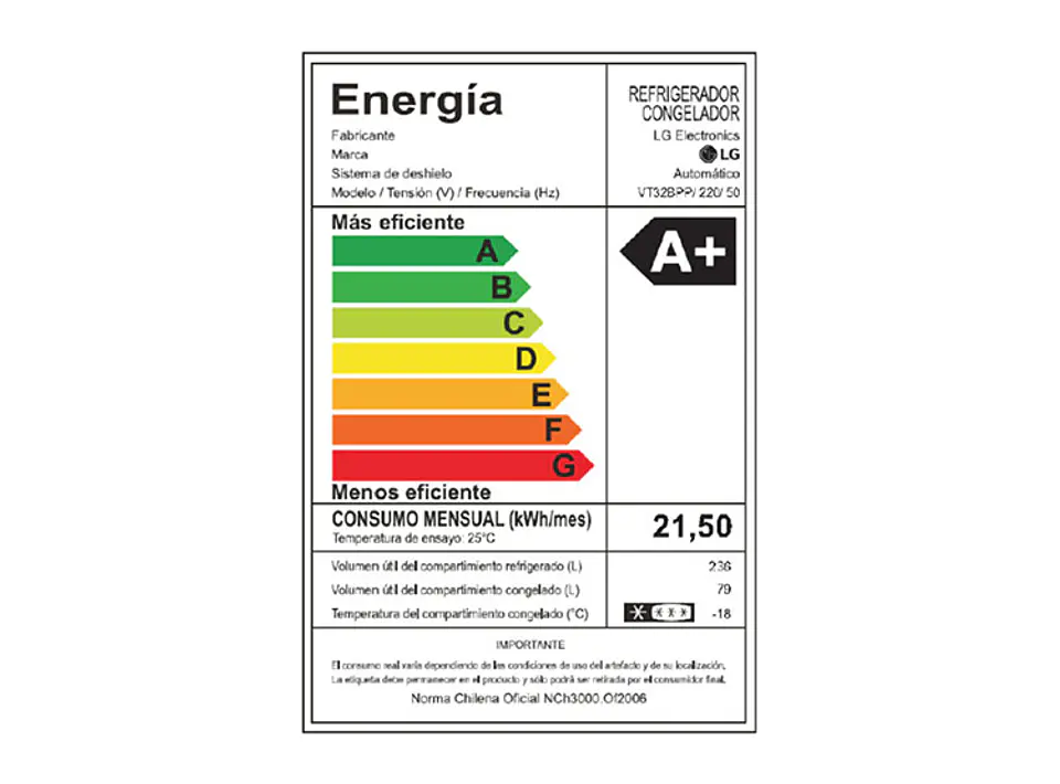 REFRIGERADOR LG TOP FREEZER NO FROST 315 L SMART INVERTER COMPRESSOR VT32BPP MOTOR 8
