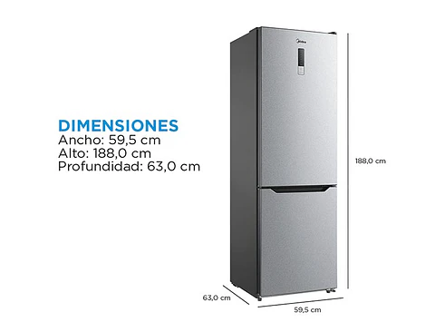 REFRIGERADOR MIDEA BOTTOM FREEZER NO FROST 302 L BTM MDRB424FGE50
