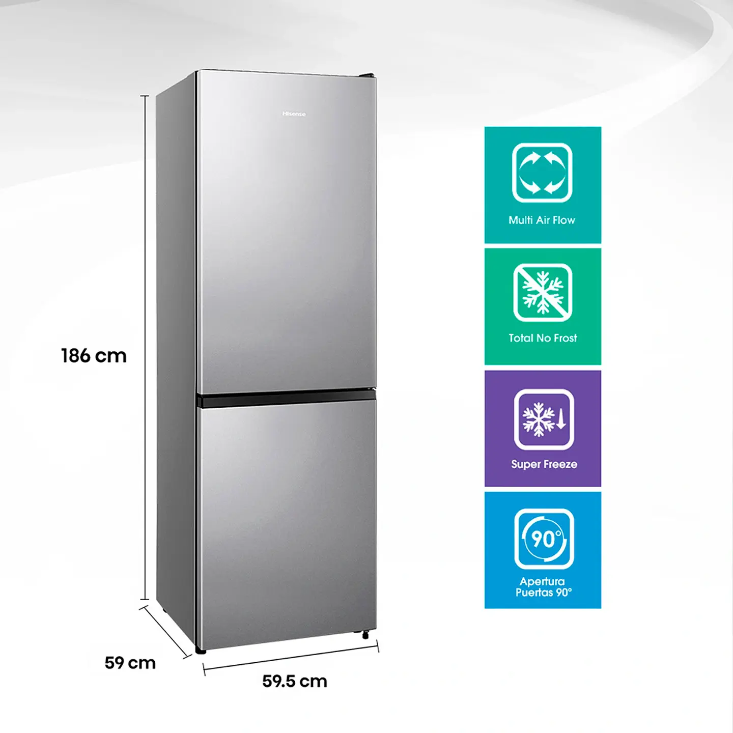 REFRIGERADOR HISENSE BOTTOM FREEZER NO FROST 300 L RD-39WC 2
