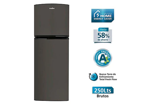 REFRIGERADOR MABE TOP FREEZER 250 L NF GRAFITO