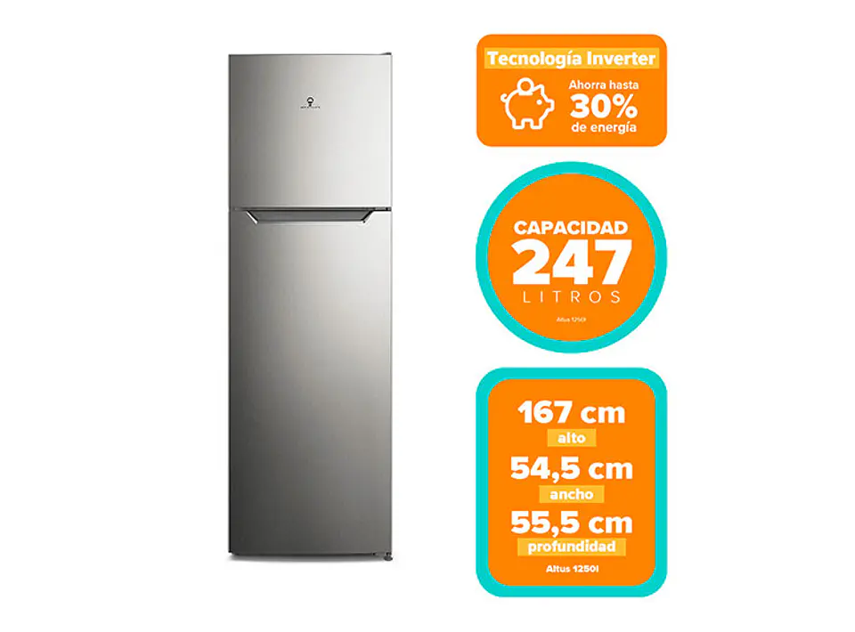 REFRIGERADOR TOP FREEZER MADEMSA ALTUS 1250I NO FROST 247L 7