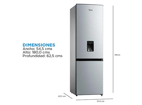 REFRIGERADOR MIDEA BOTTOM FREEZER NO FROST 262 L BTM MDRB380FGE50