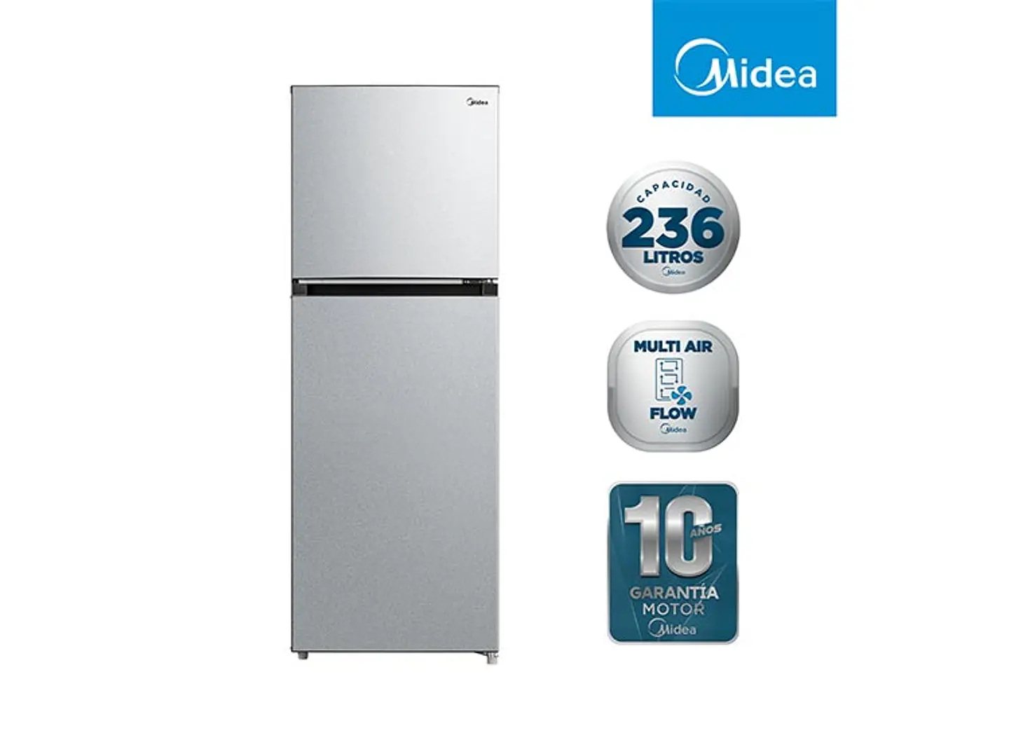 REFRIGERADOR MIDEA TOP FREEZER NO FROST 236 L TMF MDRT346MTF50 1