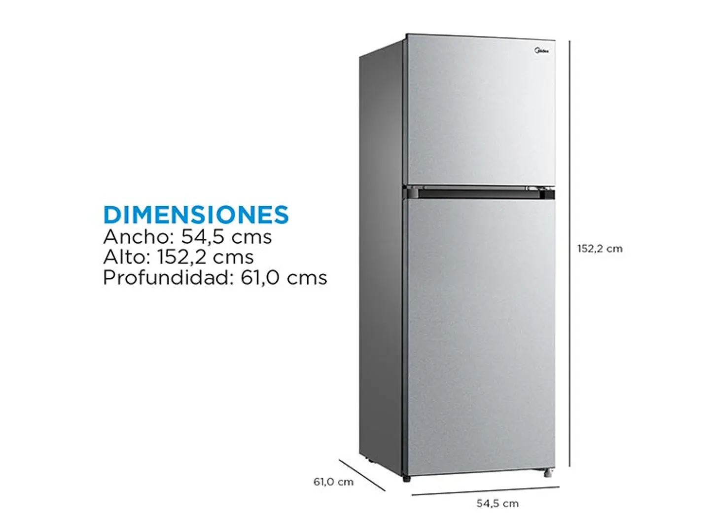 REFRIGERADOR MIDEA TOP FREEZER NO FROST 236 L TMF MDRT346MTF50 2