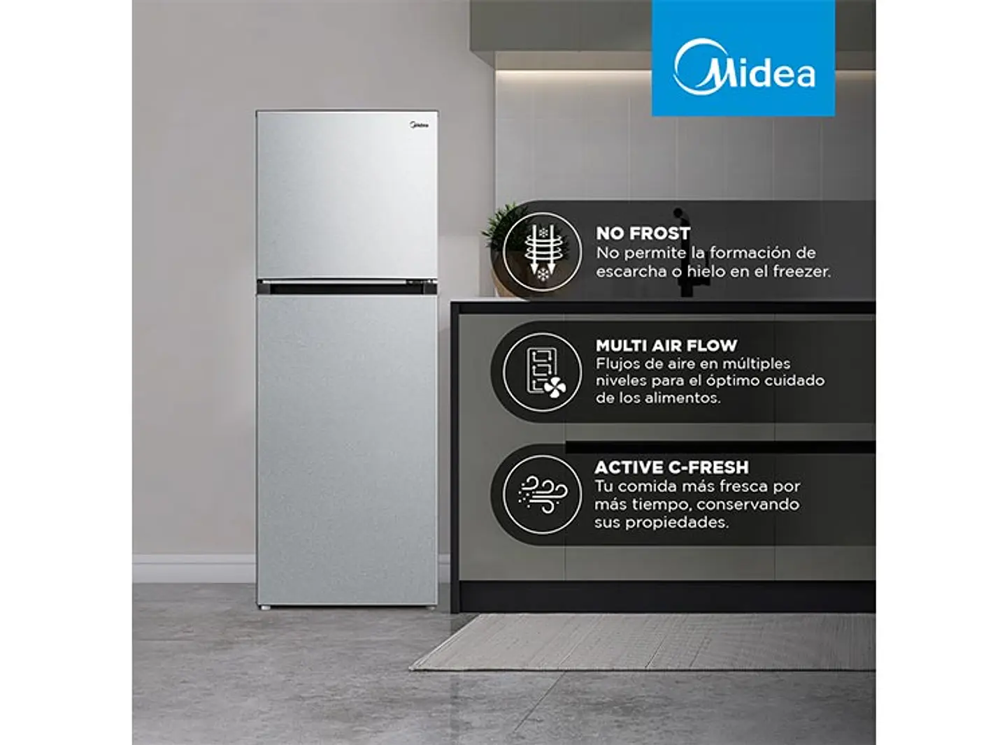 REFRIGERADOR MIDEA TOP FREEZER NO FROST 236 L TMF MDRT346MTF50 7