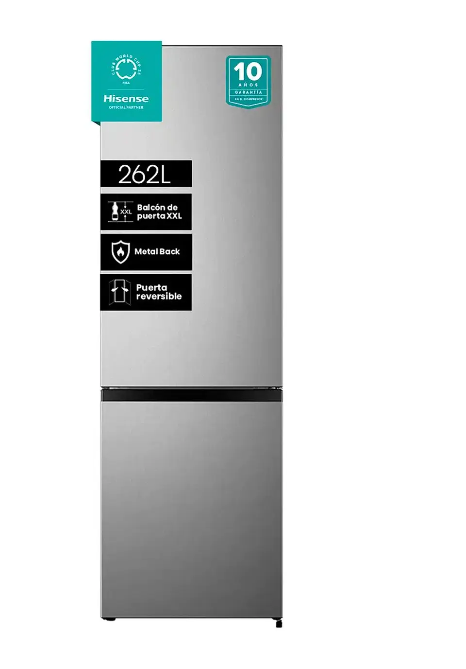 REFRIGERADOR HISENSE BOTTOM FREEZER FRÍO DIRECTO 264 L RB341NL 1