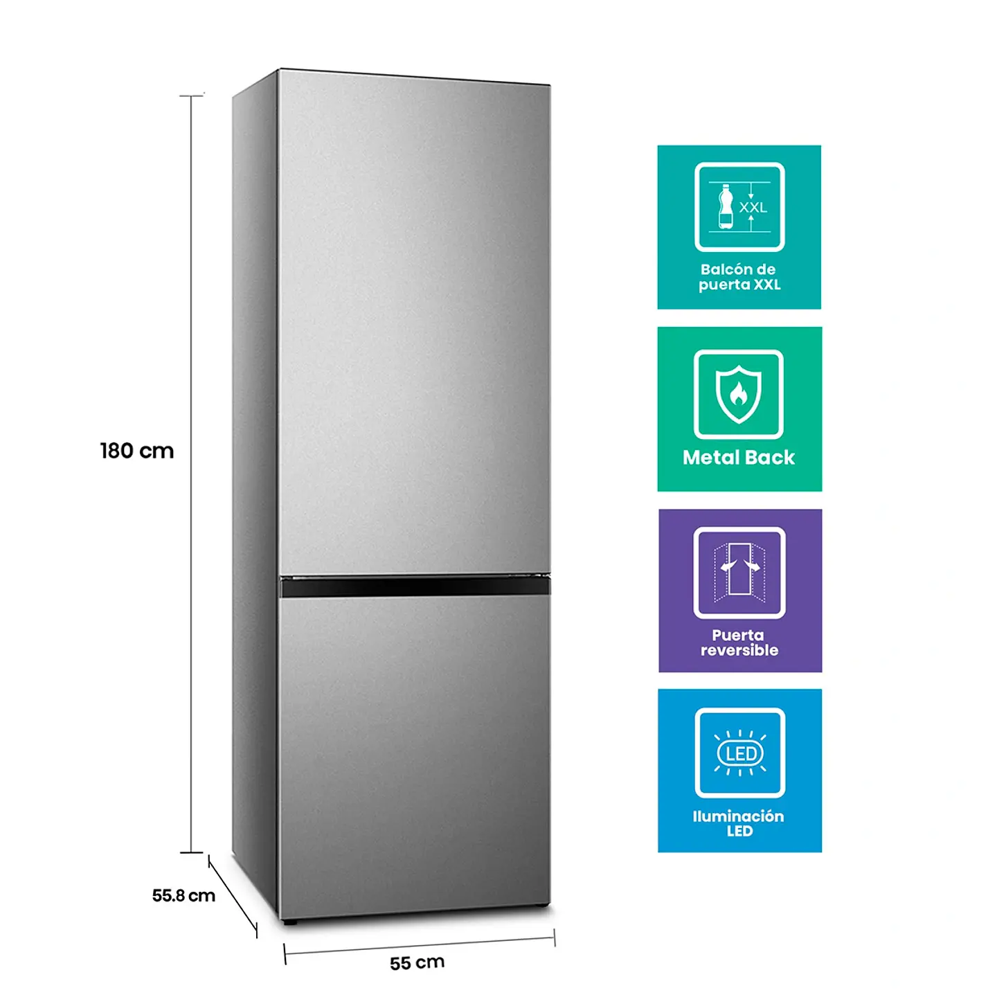 REFRIGERADOR HISENSE BOTTOM FREEZER FRÍO DIRECTO 264 L RB341NL 2