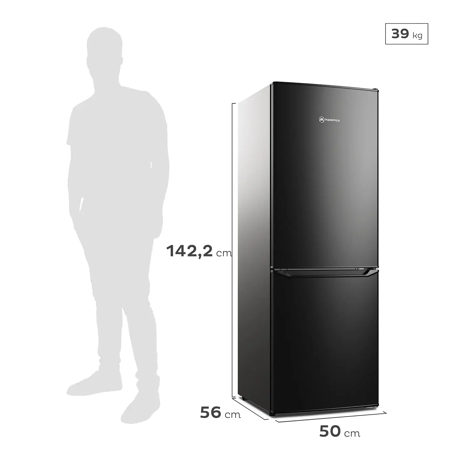 REFRIGERADOR 166L FRÍO DIRECTO BOTTOM FREEZER MED165B 2