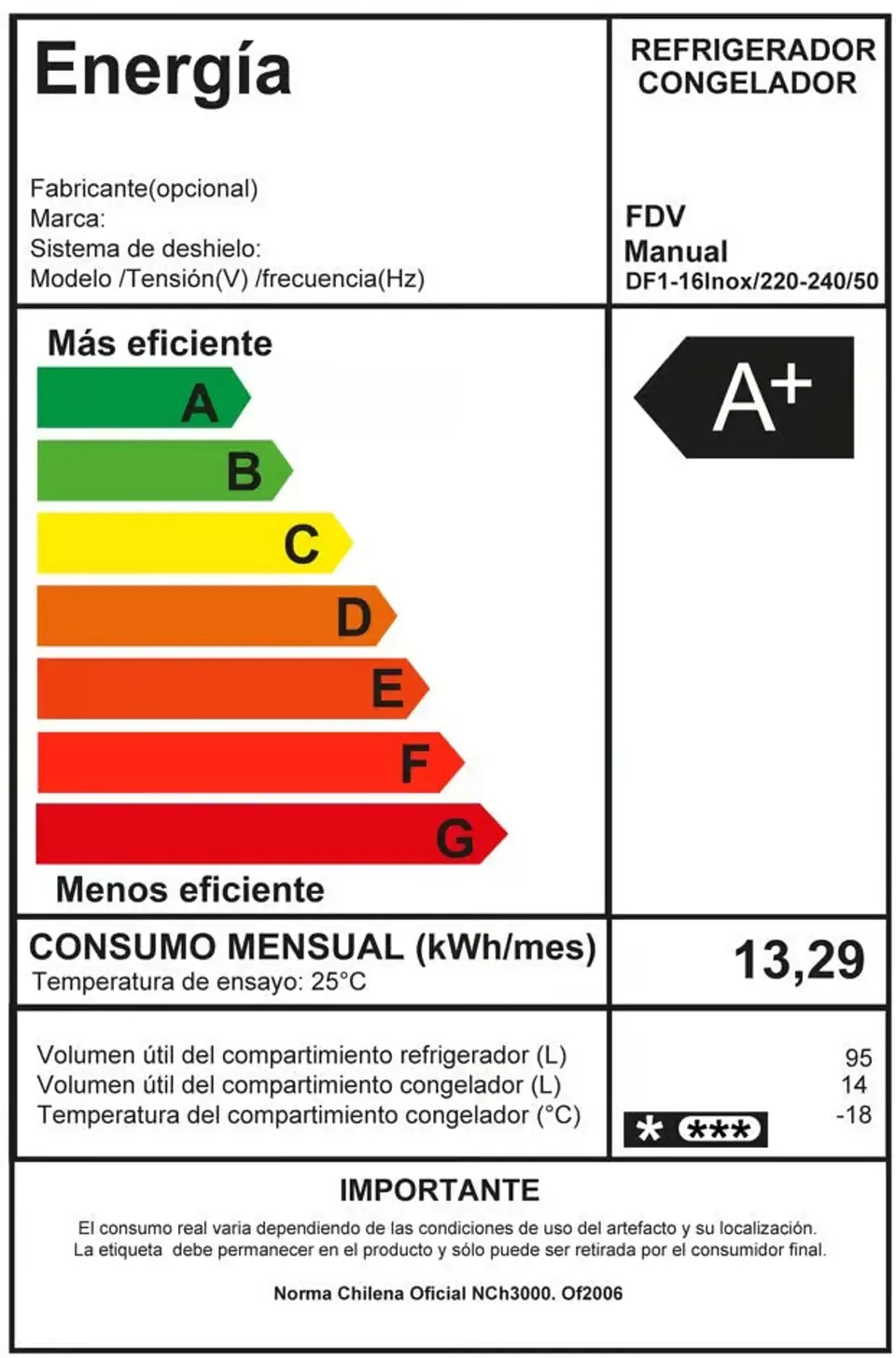 FRIGOBAR FDV BAJO CUBIERTA 109 LTS ELEGANCE 2.0 INOX 4