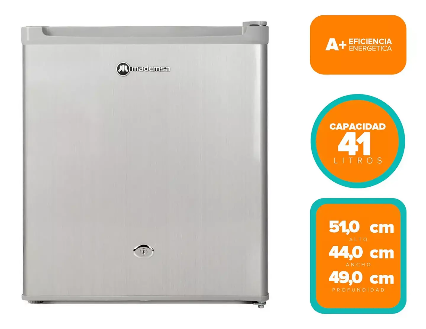 FRIGOBAR MADEMSA PEQUEÑO CON LLAVE 41 LITROS BLANCO CELSIUS 2