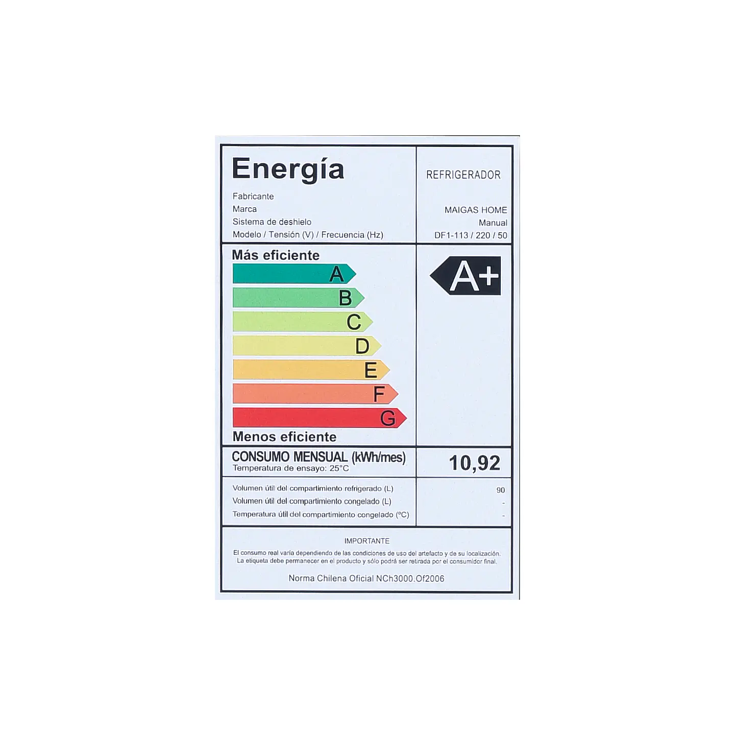 FRIGOBAR 90 LTS DF1-113 5