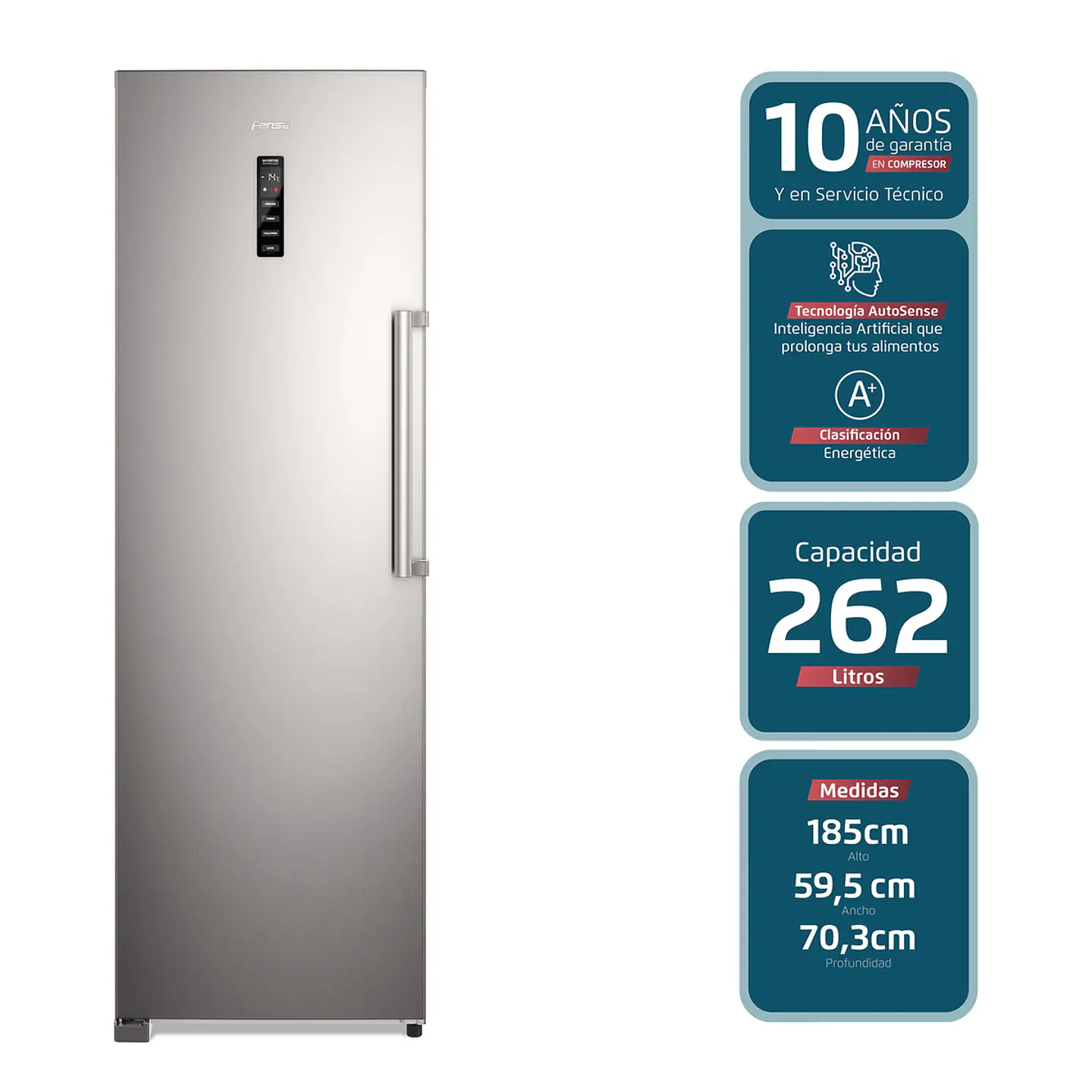 CONGELADOR FREEZER FENSA VERTICAL 262L NO FROST FTI4S 3