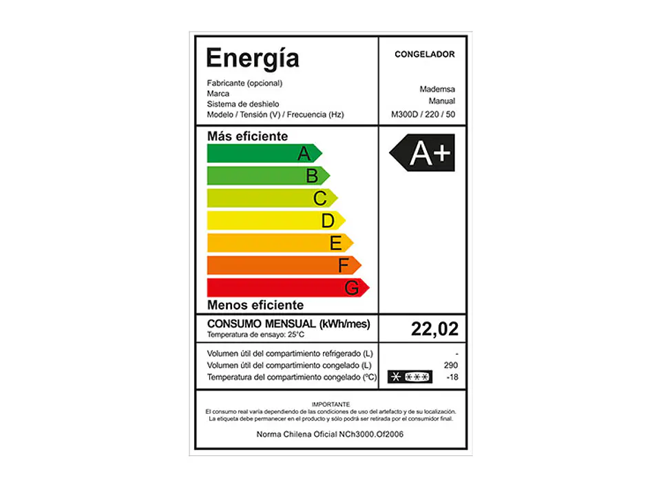 FREEZER HORIZONTAL MADEMSA 290 L DUAL M300D 7