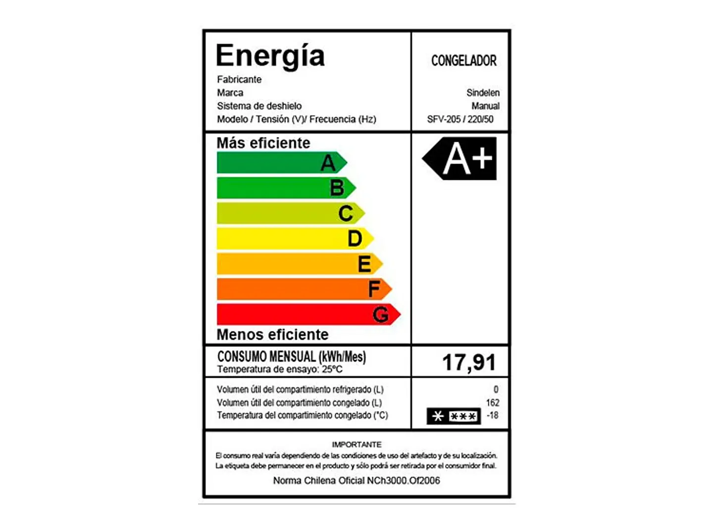 FREEZER VERTICAL SINDELEN 162 L SFV-205 SILVER 3