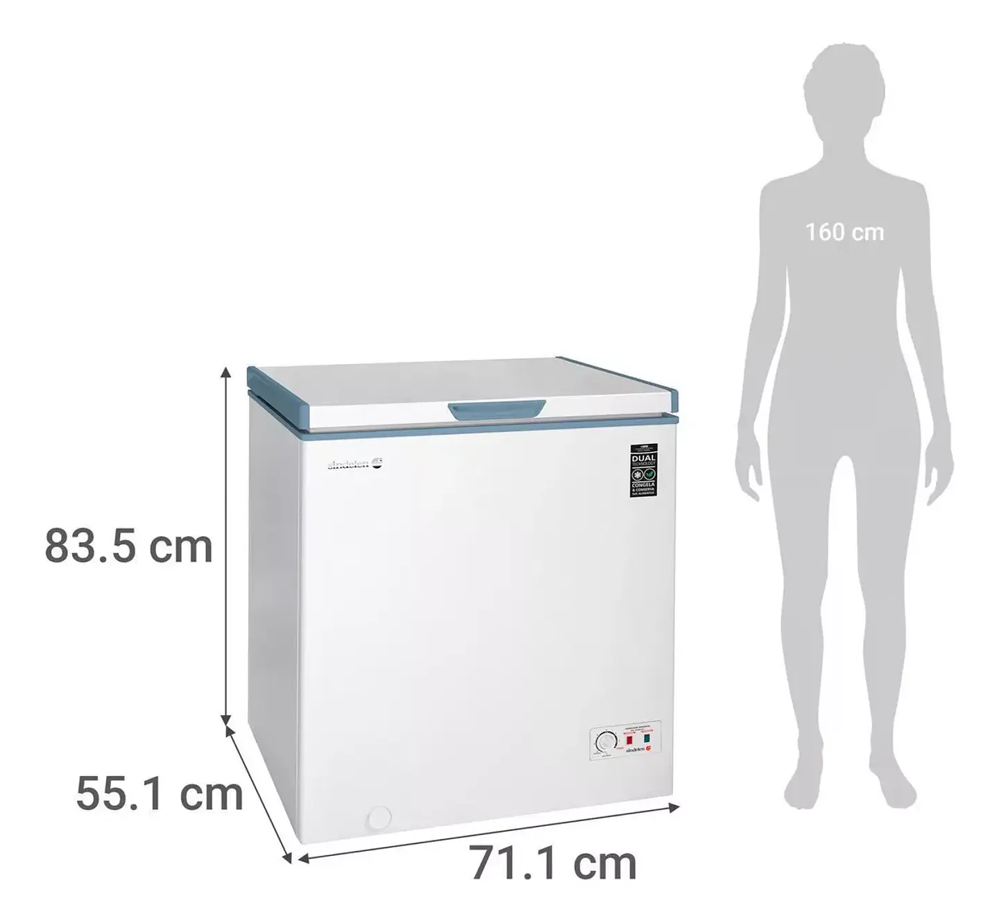 CONGELADOR SINDELEN HORIZONTAL 141 LITROS 8 NIVELES SFH-151B 4
