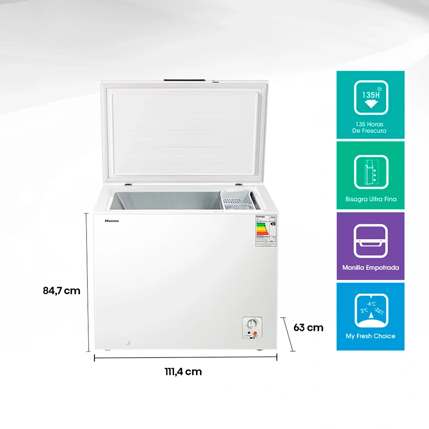 FREEZER HORIZONTAL HISENSE 297 L FRÍO DIRECTO FC-39DT BLANCO 3