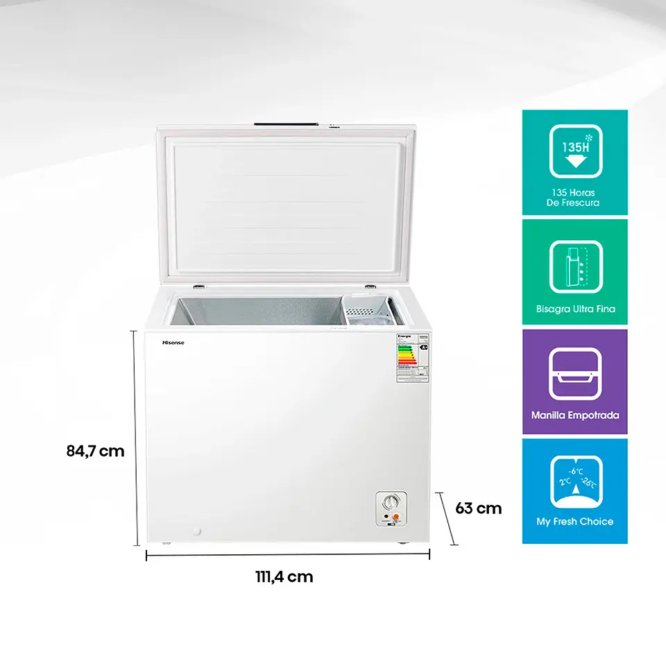 FREEZER HORIZONTAL HISENSE 297 L FRÍO DIRECTO FC-39DT BLANCO 3