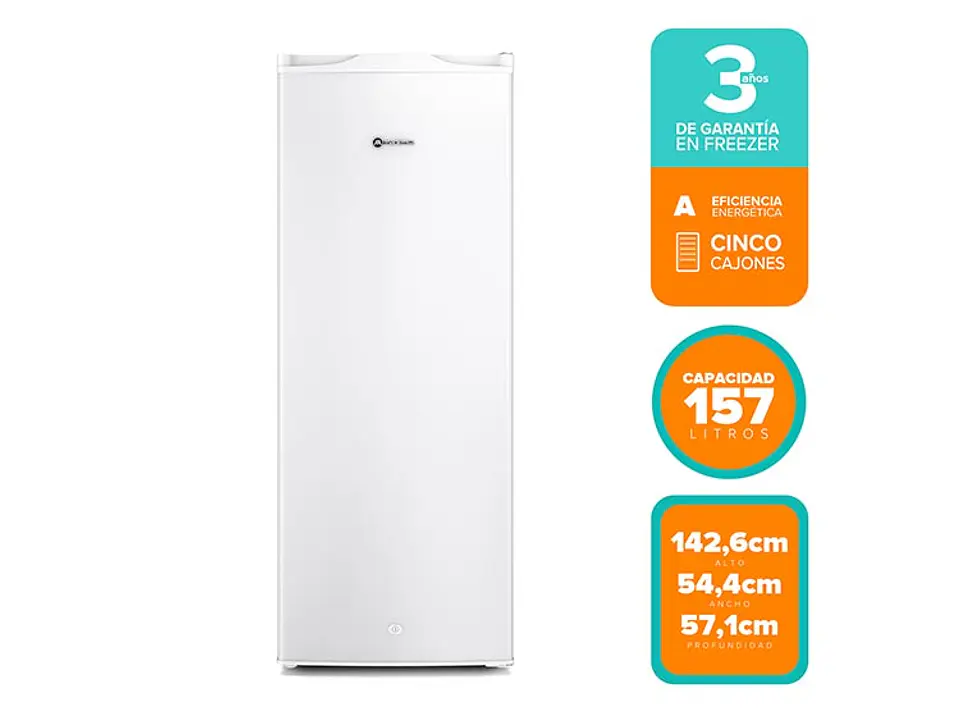 CONGELADOR VERTICAL MADEMSA 157 L FRÍO DIRECTO MFV 645 B 1