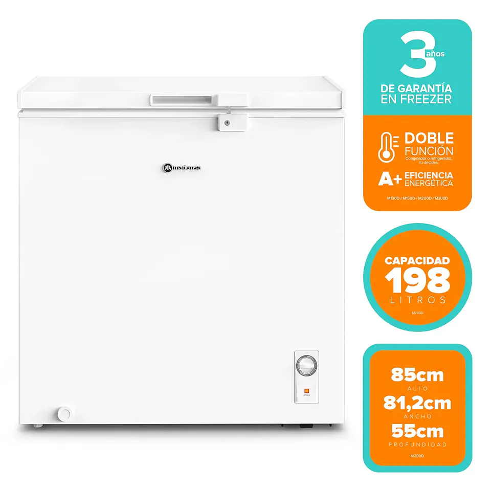 CONGELADOR FREEZER HORIZONTAL 198L FRÍO DIRECTO M200D 3