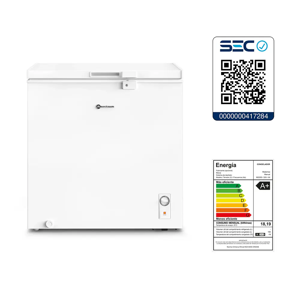 CONGELADOR FREEZER HORIZONTAL 198L FRÍO DIRECTO M200D 8