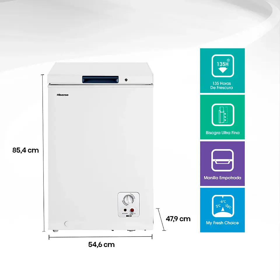 FREEZER HORIZONTAL HISENSE 99 L FRÍO DIRECTO DUAL FT125D4AW1 FUNCTION 1